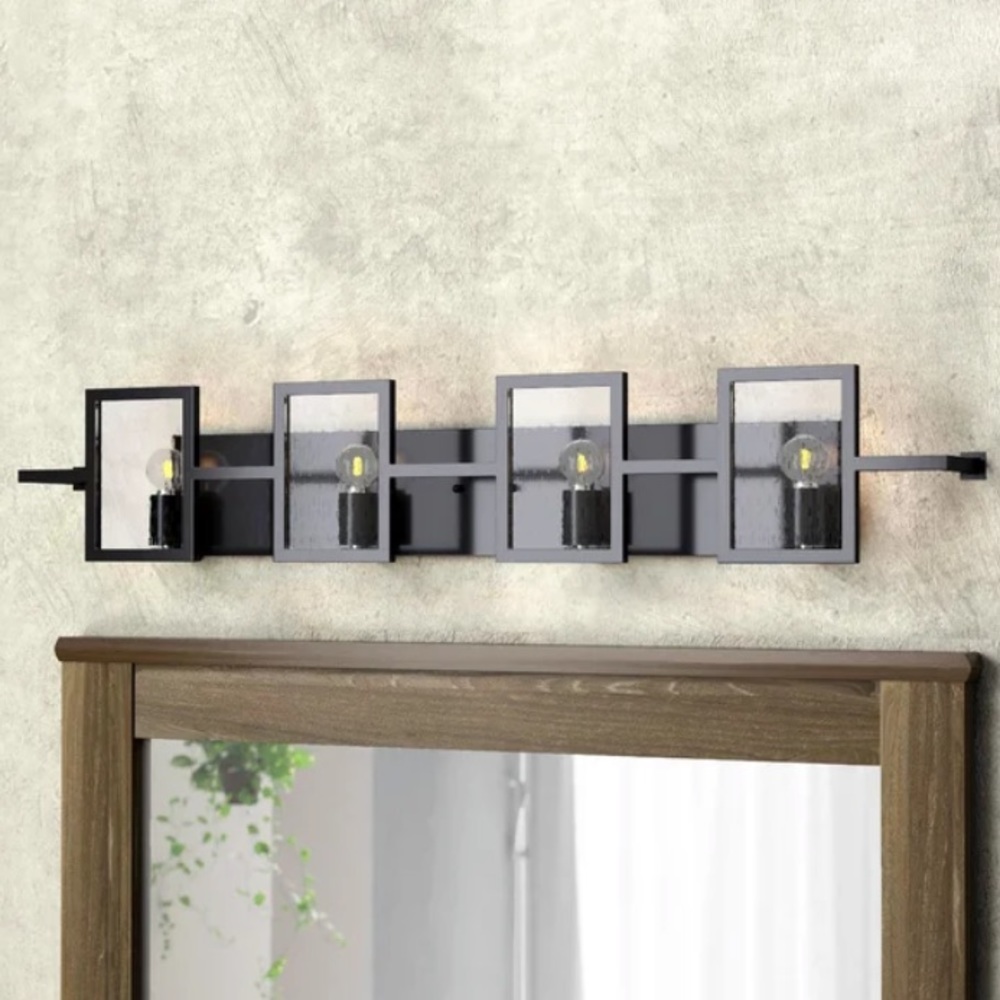 4-Bulb Black Vanity Light